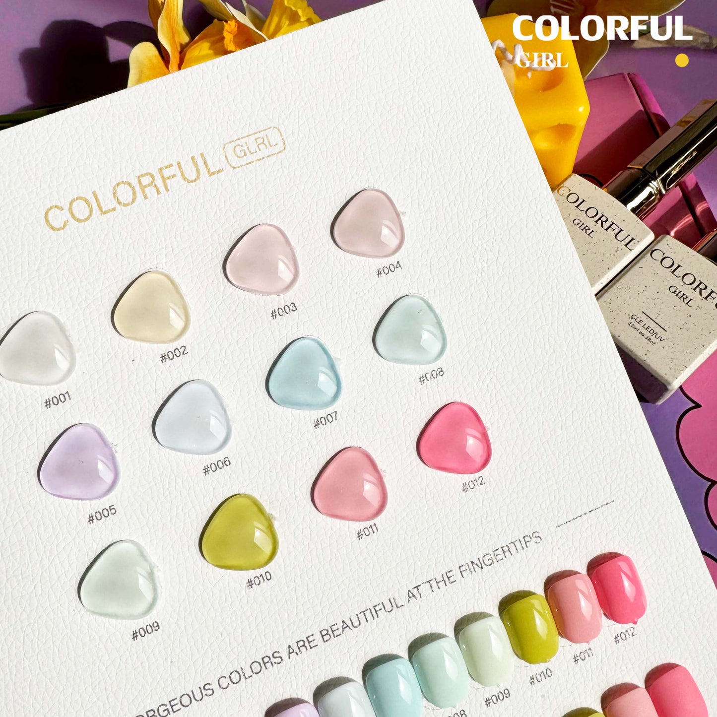 【พร้อมส่ง】 สีทาเล็บเจล Colorful girl สี ( Colorful girl) สีเจล Macaron 12สี Macaron+แถมชาทสีฟร