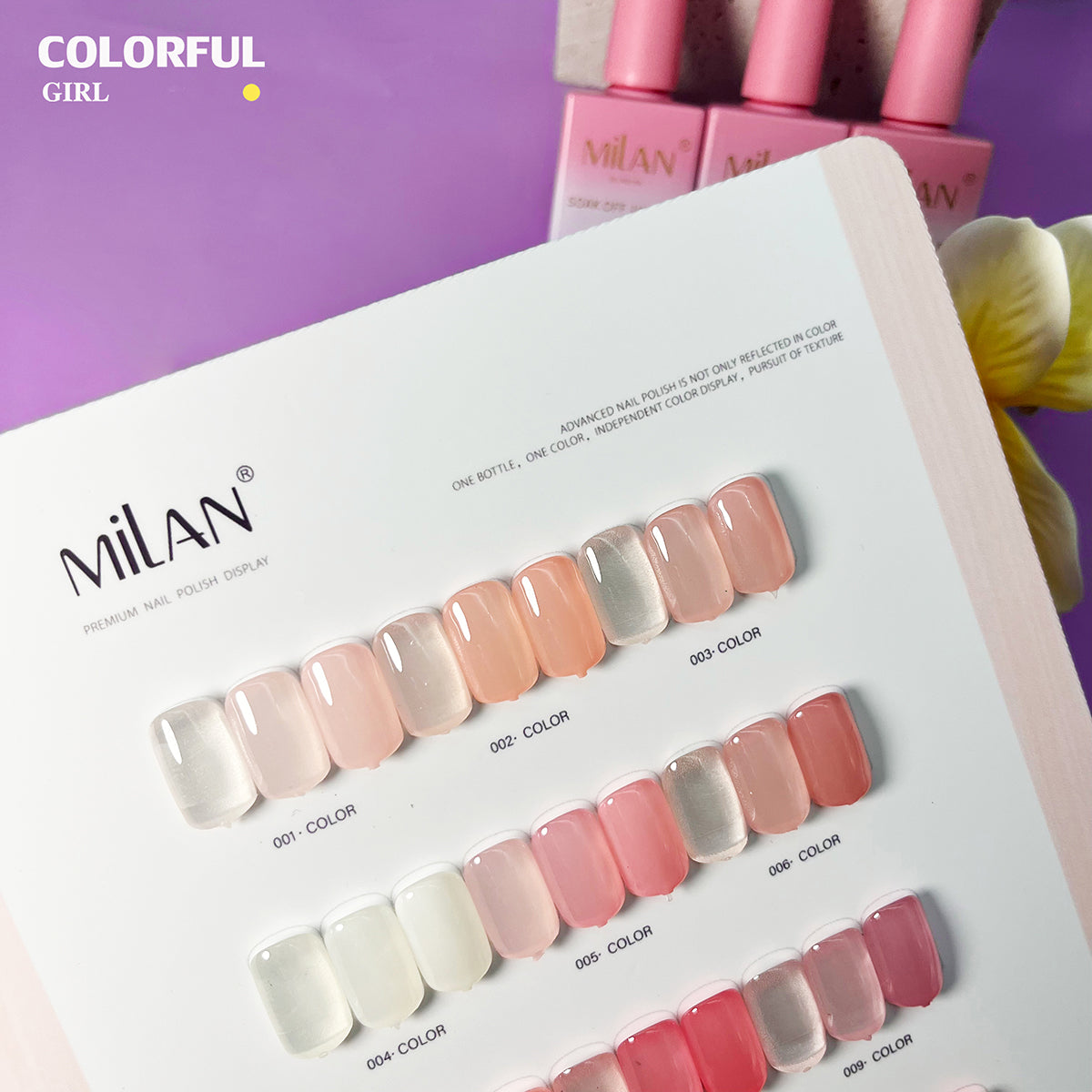 MILAN 12 สี สีเจลไซรัป โทนชมพู Ice Peach 12 สี แถม ชาร์ทสีฟรี