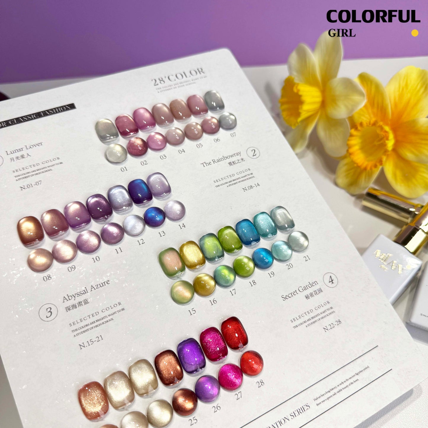 【พร้อมส่ง】MILAN 28สี สีเจลแคทอายเนื้อซาติน สีเจลแคทอาย 28สี สีลูกแก้ว ฟรีชาร์ทสี Cat eye 28สี (แถม ชาร์ทสี ทามาให้แล้ว)