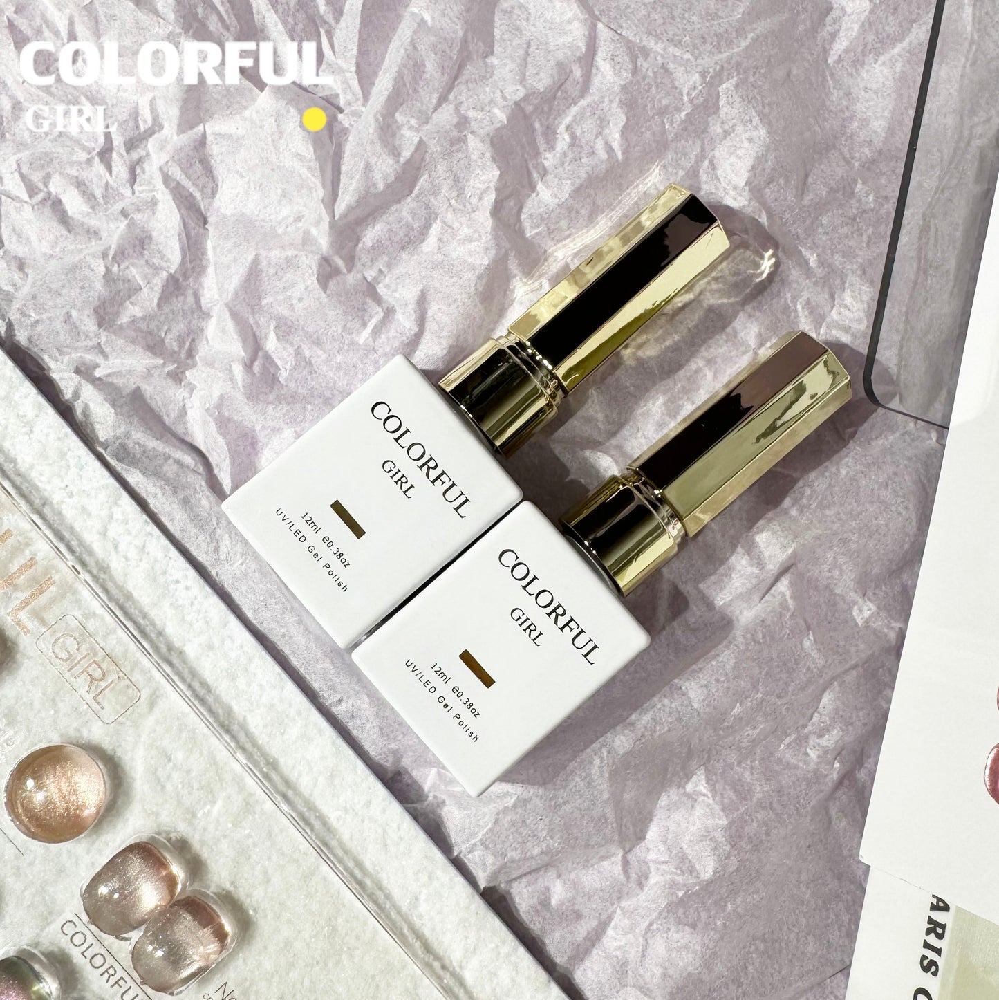 【พร้อมส่ง】Colorful Girl เซต 24 สีเจลแคทอาย ซาตินมุก✨ สีลูกแก้วสุดหรู แถมชาร์ทสี (ทาให้แล้ว) เม็ดสีแน่น สีสวย เงางามติดทนนาน💅