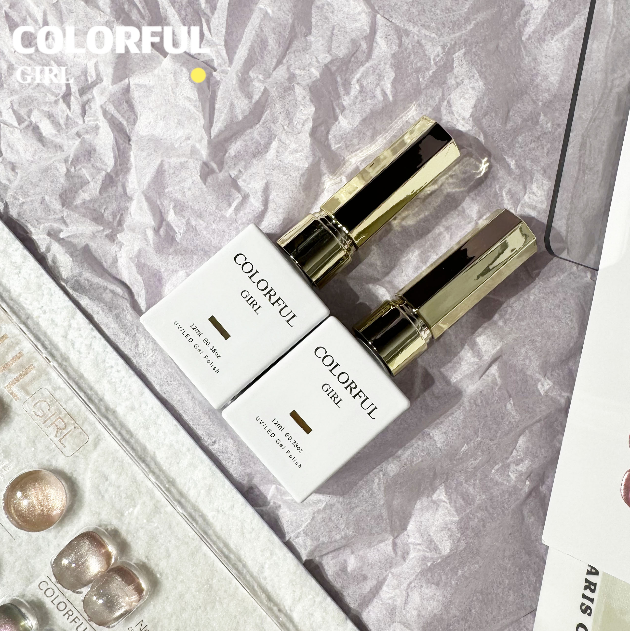 Colorful Girl 24 สีเจลแคทอาย ซาตินมุก✨ สีลูกแก้วสุดหรู เม็ดสีแน่น สีสวย เงางามติดทนนาน แถมฟรีชาร์ทสี