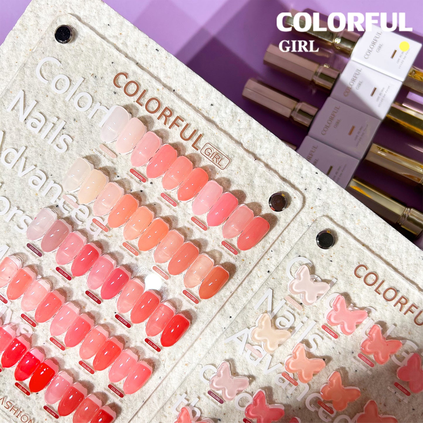 【พร้อมส่ง】COLORFUL GIRL เจลไซรัปรุ่นใหม่ 25 สี ฟรีชุดชาร์จ โทนชมพู Ice Peach สีสวยทาง่าย ไม่บาง แถมชาร์ทสีธรรมชาติคล้ายสีผิว พร้อมแถมชาร์ทสี สีธรรมชาติคล้ายสีผิว
