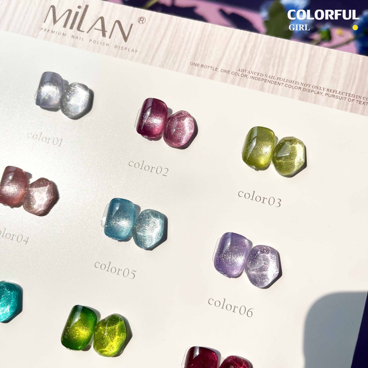 【พร้อมส่ง】MILAN 12สี สีลูกแก้ว ฟรีชาร์ทสี Cat eye แม่เหล็ก เอฟเฟกต์มันเงามาก