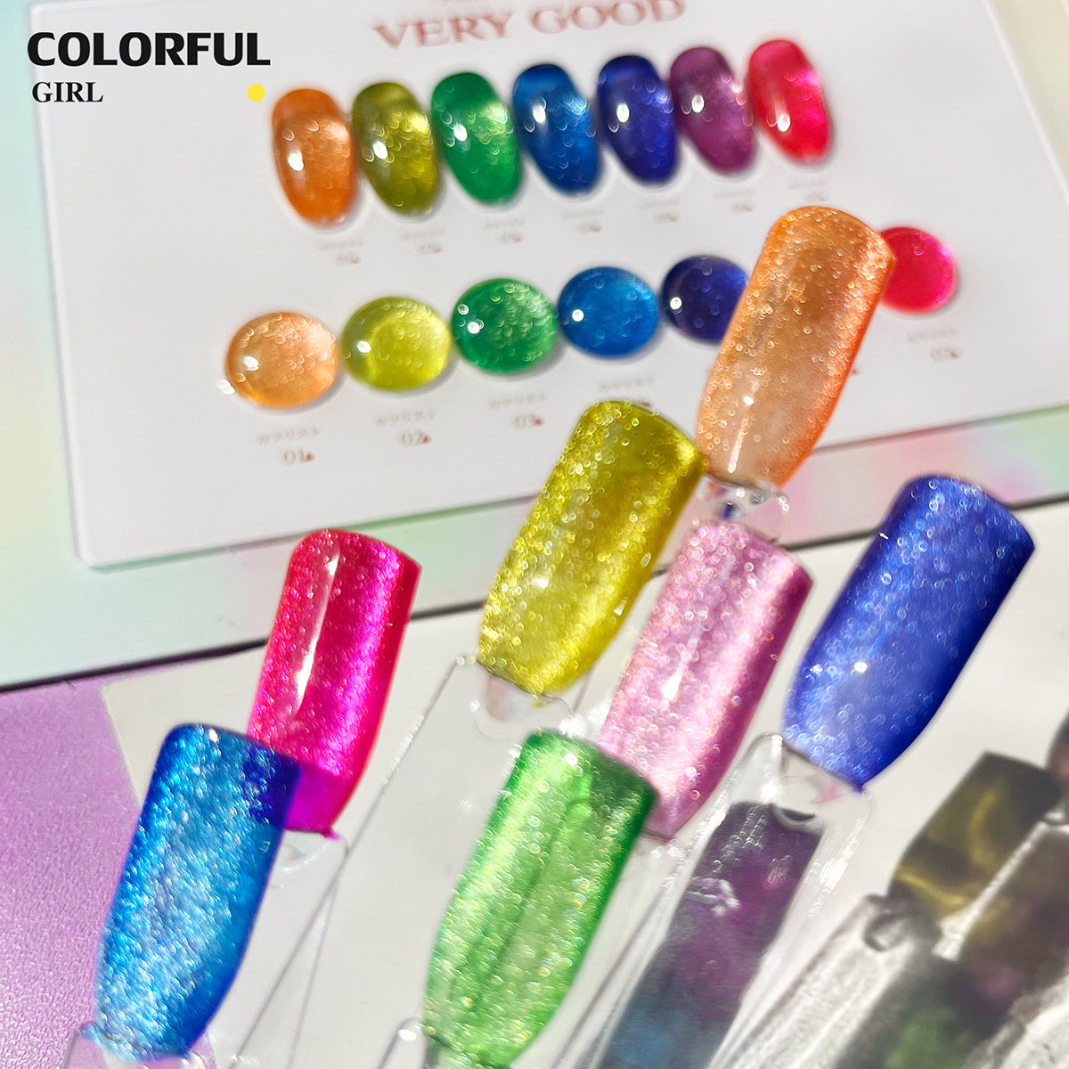 【พร้อมส่ง】summer fluorescence สีเจลแคทอาย very good 7สี สีลูกแก้ว แม่เหล็ก เอฟเฟกต์มันเงามาก