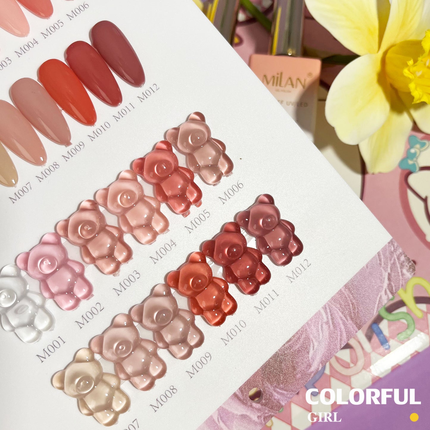 ✨พร้อมส่ง🇹🇭✨สีเจลไซรัปรุ่นใหม่ MILAN 12 สี สีเจลไซรัป โทนชมพู Ice Peach 12 สี แถม ชาร์ทสี สีเจลไซรัปIce Peach
