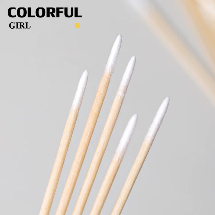 【พร้อมส่ง100 ชิ้นทิ้งเล็บป้องกันการรั่วไหลกาวไม้ Cotton Buds Sticks al เครื่องมือทําความสะอาดใหม่