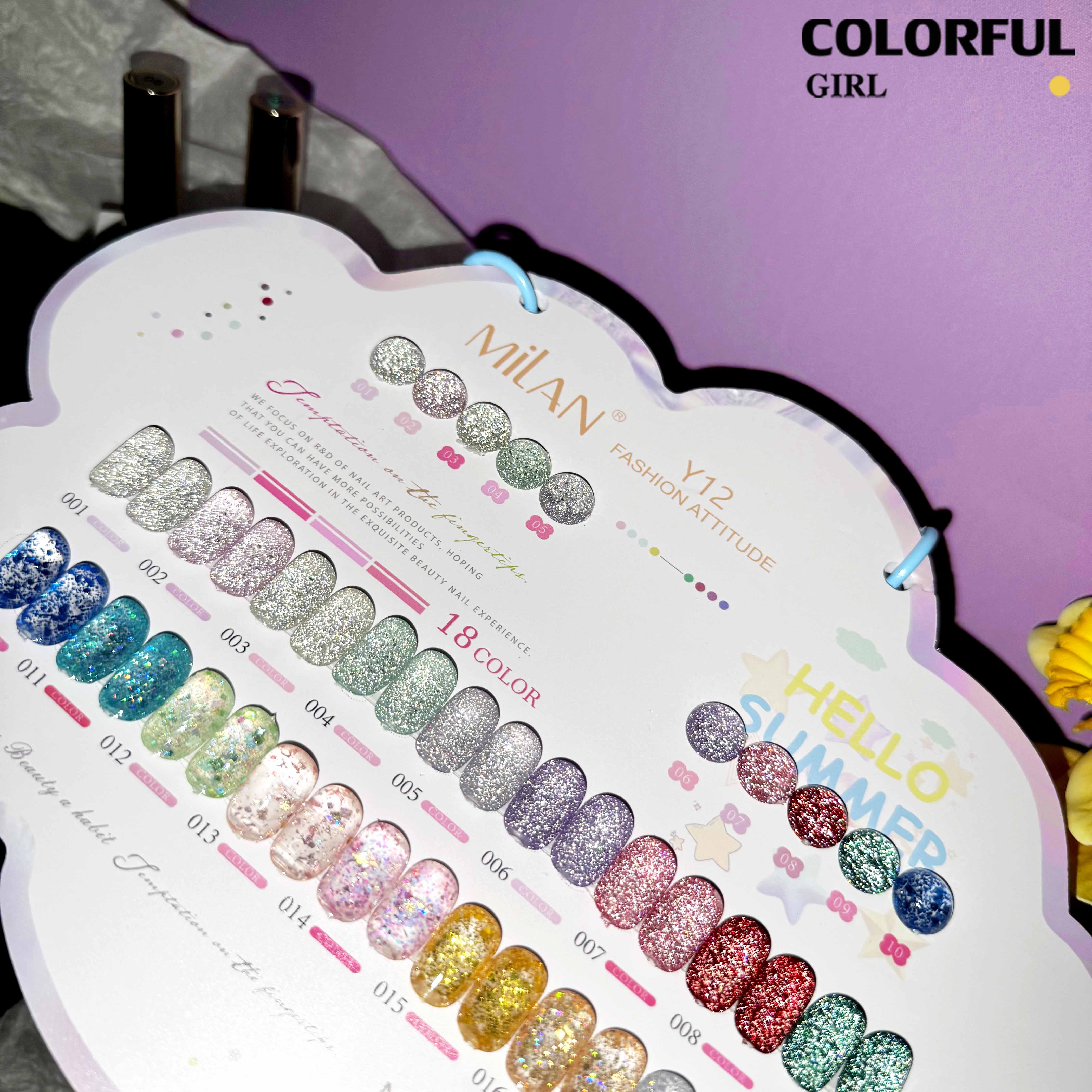 【พร้อมส่ง】💅MILAN สีเจลแฟลช +สีเจลกลิซเตอร์ 18 สี✨ เนื้อเจลวิ้งละเอียด สีแน่น เงางาม ติดทนนาน แถมชาร์ทสี💎