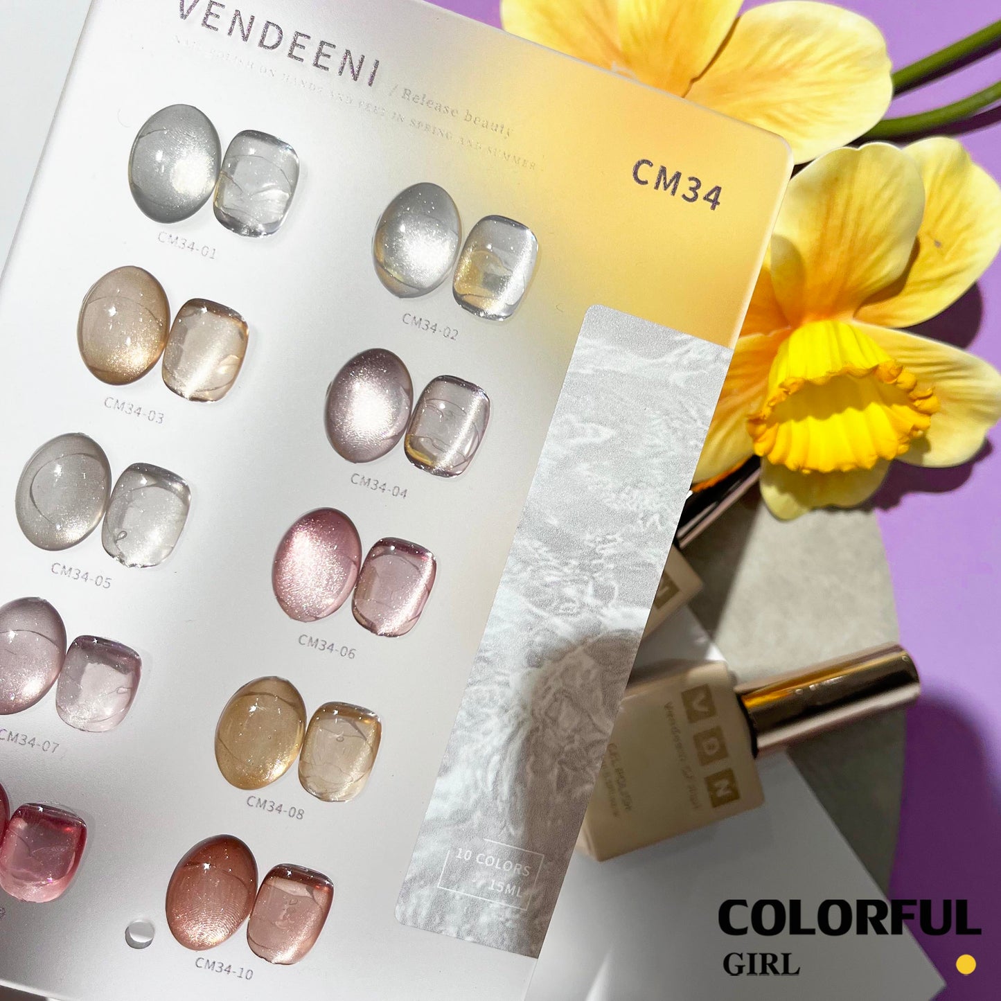 พร้อมส่งในไทย สีเจลแคทอายเนื้อซาติน《 VENDEENI VDN-CM34》10สี สีลูกแก้วแคทอาย สีลูกแก้ว ส่งไว! Ice Peach 10 สี แถม ชาร์ทสี✨