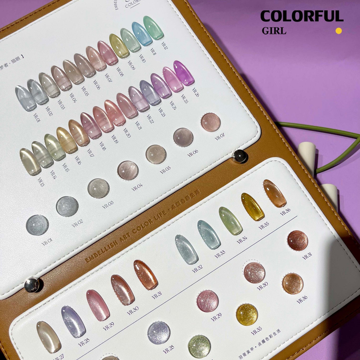 【พร้อมส่ง】YURIAO36สี สีเจลแคทอายเนื้อซาติน+สีเจลแคทอาย สีลูกแก้ว ฟรีชาร์ทสี Cat eye แม่เหล็ก (แถม ชาร์ทสี ทามาให้แล้ว)