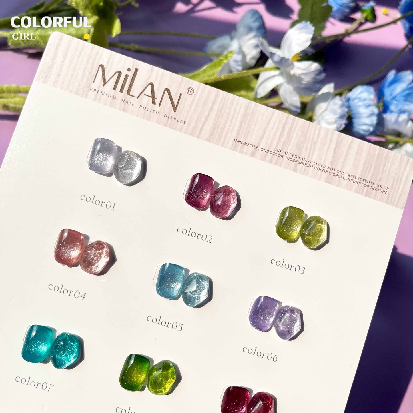 【พร้อมส่ง】MILAN 12สี สีลูกแก้ว ฟรีชาร์ทสี Cat eye แม่เหล็ก เอฟเฟกต์มันเงามาก