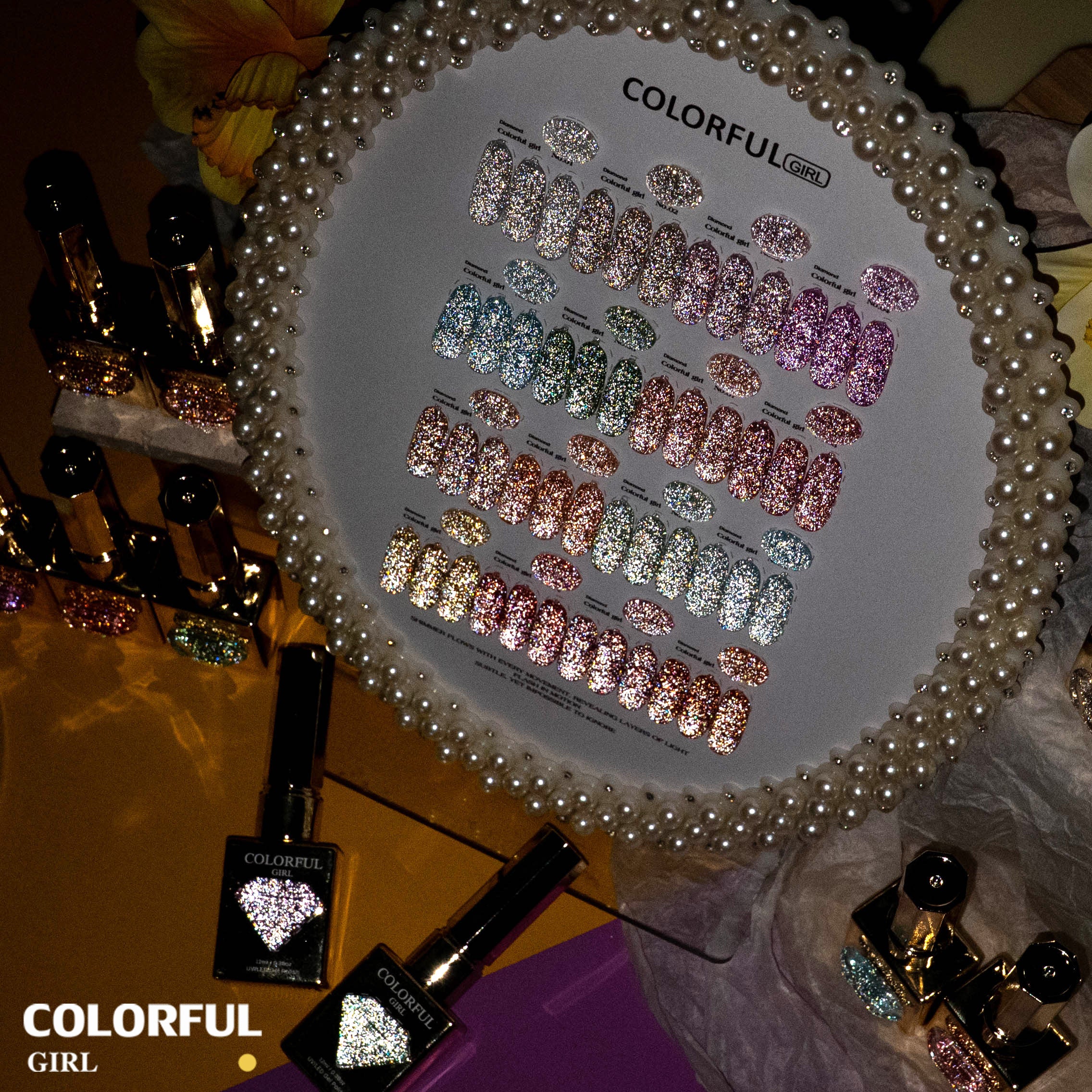 COLORFUL GIRL สีเจลแฟลช Diamond Flash Gel A-16 สี ✨ ฟีลดาวประกายเพชร|วิ้งวาวแบบเพชรสุดหรู|blingbling สูงสุด 💎 (ตกแต่งเพชรบนตัวขวด|พร้อมใช้งาน ทามาให้แล้ว)