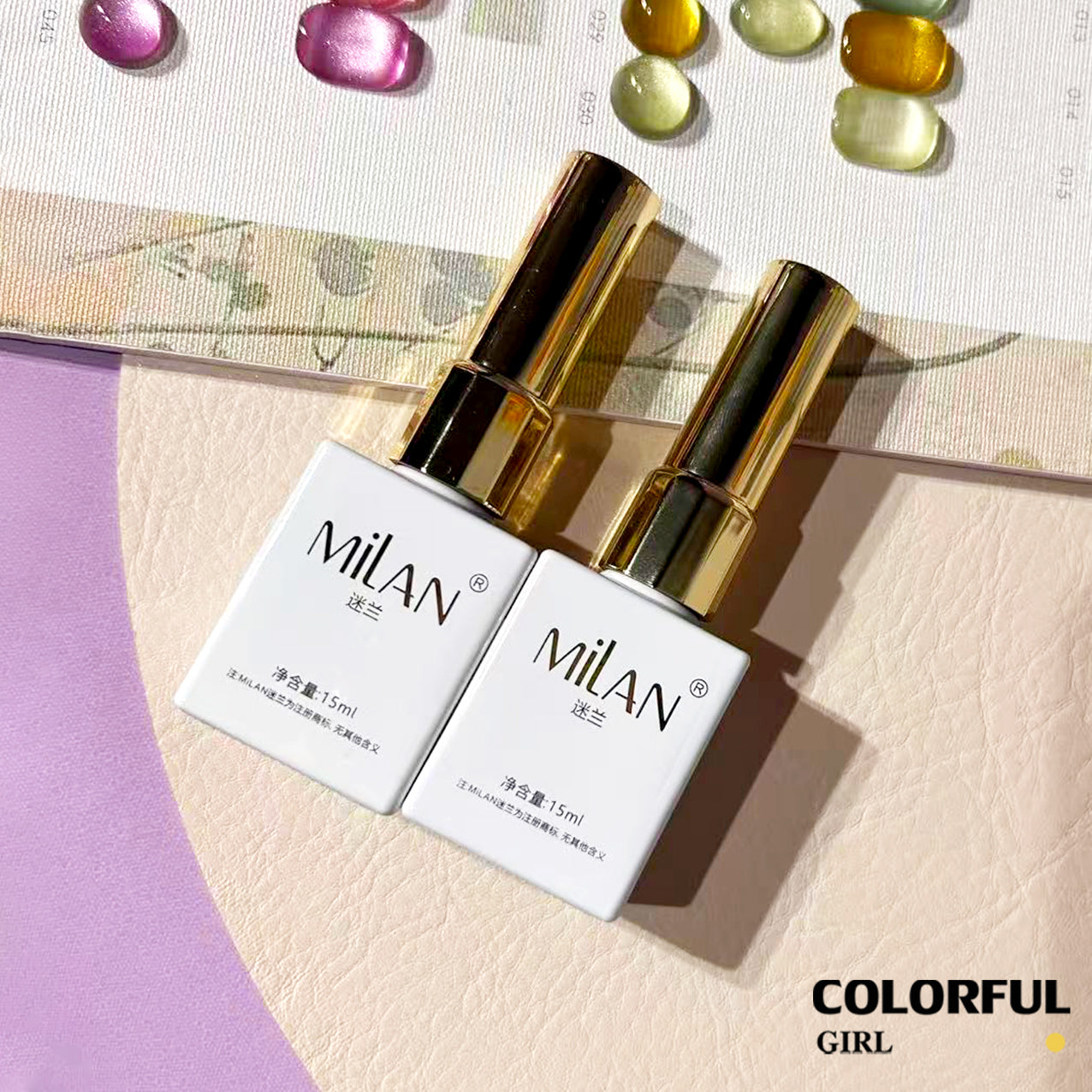 MILAN 60 สี สีเจลแคทอายเนื้อซาติน + สีเจลแคทอายลูกแก้ว แถมฟรีชาร์ทสี