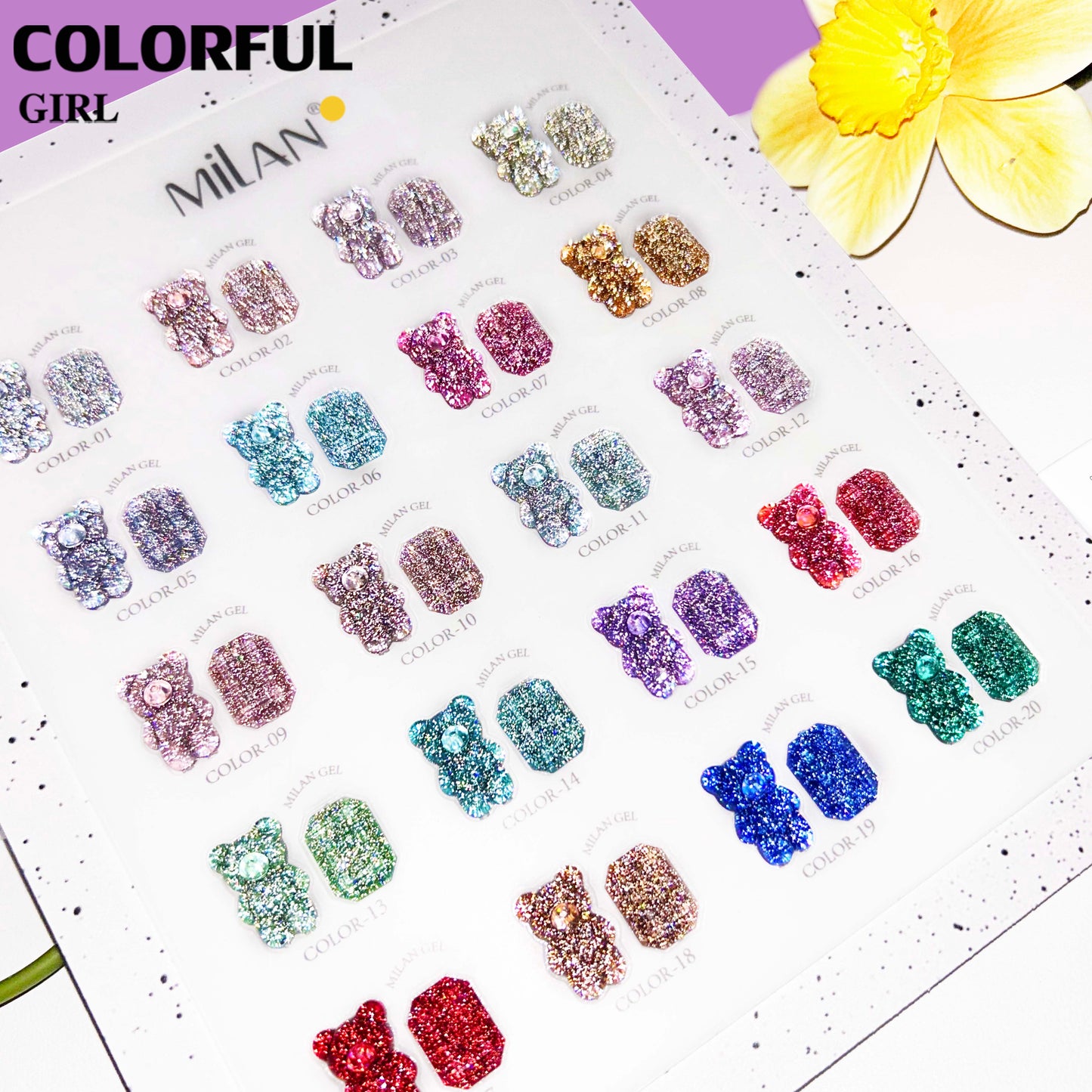 【พร้อมส่ง】MILAN 20 สีเจลแฟลช (Milan) สีเจลทาเล็บ แถมชาร์ทสี | ชุดสี 20 สี + ฟรีชาร์ทสี