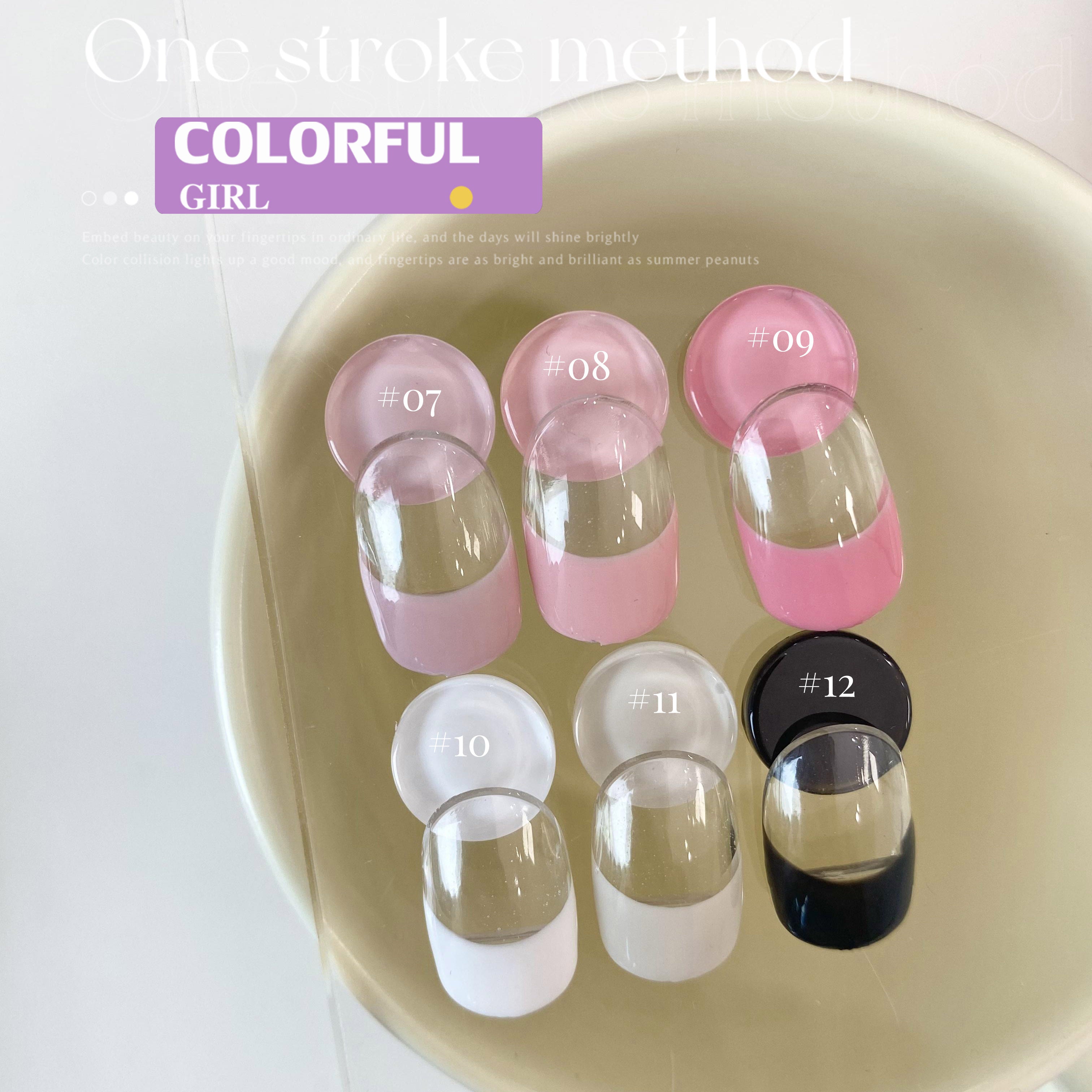 QINGYOU สีเจลแบบไลน์เนอร์ 12 สี สีพาสเทล สามารถใช้เพ้นท์ ลากเส้น หรือเฟร้นซ์ปลายเล็บ ได้