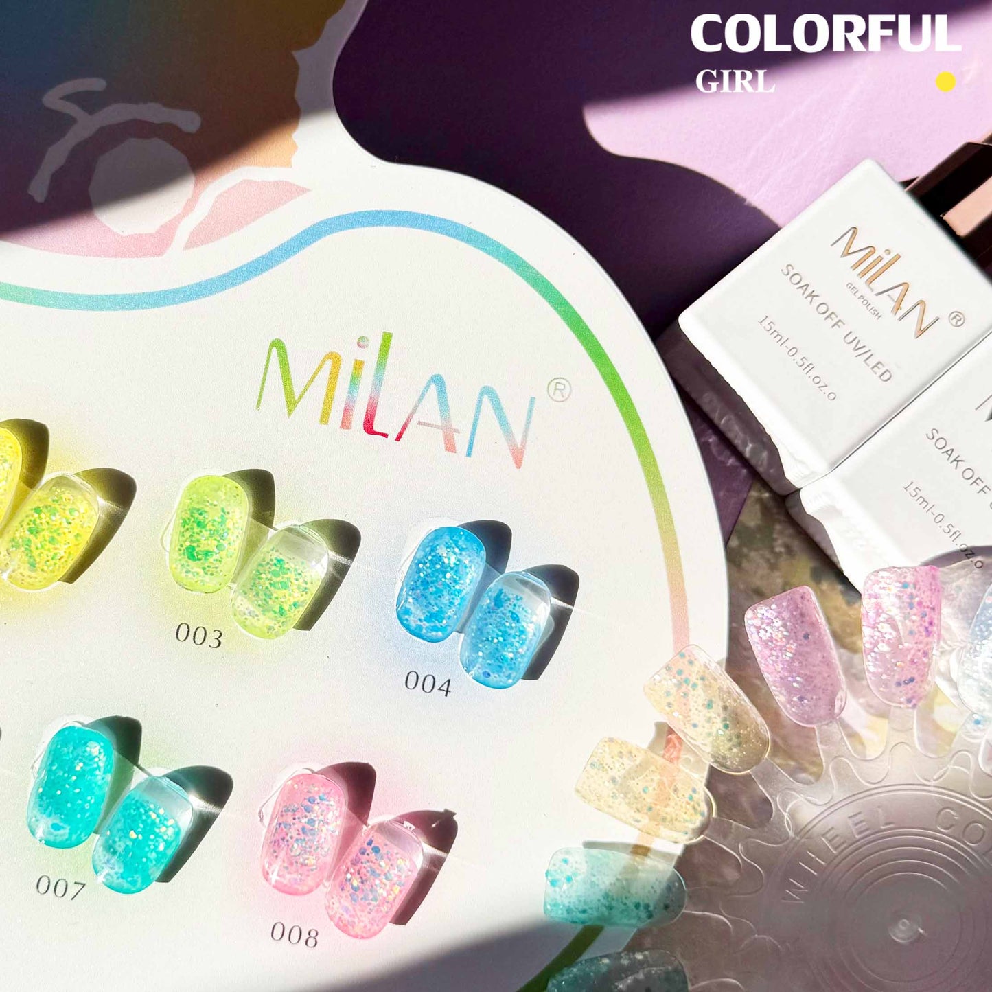 【พร้อมส่ง】สีลูกกวาด milan สีเจลแฟลช 8 สี (milan )สีเจลทาเล็บ สี แถม ชาร์ทสี ยาทาเล็บเจล 15 มล.