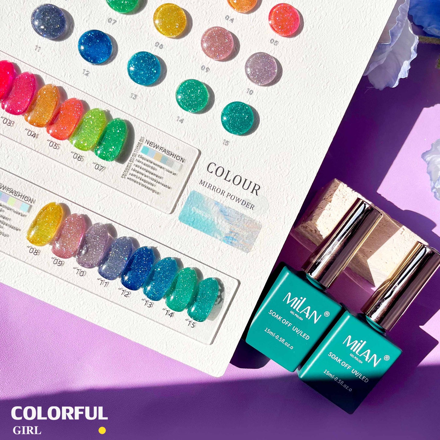 สีทาเล็บเจล 【พร้อมส่ง】MILAN 15สี สีเจล สีเจลแฟลช15สี สีเจลแฟลช แถม ชาร์ทสี 15 มล.