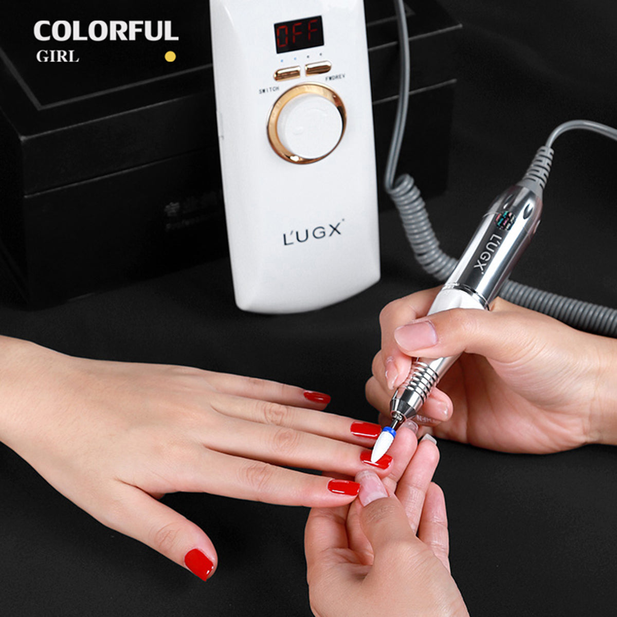 พร้อมส่งในไทย มีหัวเจียรในกล่อง LUGX เครื่องเจียรไร้สาย รุ่น LG601 แบตเตอรี่ในตัว 30000RPM เครื่องเจียเล็บ พรีเมี่ยม
