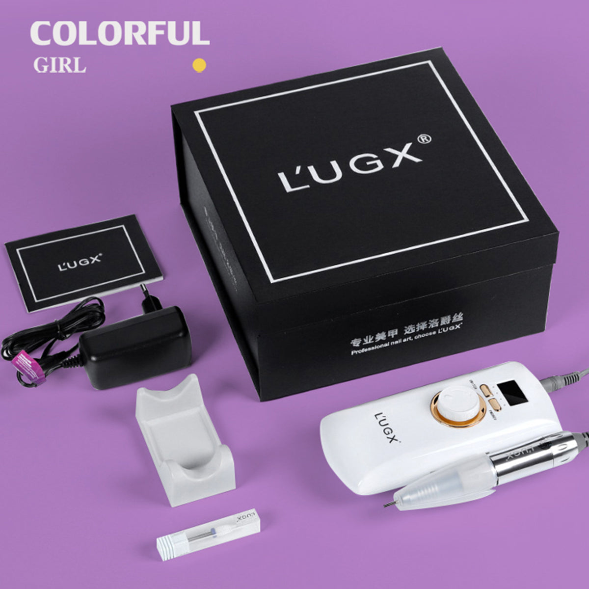 พร้อมส่งในไทย มีหัวเจียรในกล่อง LUGX เครื่องเจียรไร้สาย รุ่น LG601 แบตเตอรี่ในตัว 30000RPM เครื่องเจียเล็บ พรีเมี่ยม