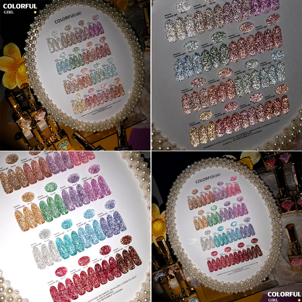 COLORFUL GIRL สีเจลแฟลช Diamond Flash Gel A-16 สี ✨ ฟีลดาวประกายเพชร|วิ้งวาวแบบเพชรสุดหรู|blingbling สูงสุด 💎 (ตกแต่งเพชรบนตัวขวด|พร้อมใช้งาน ทามาให้แล้ว)