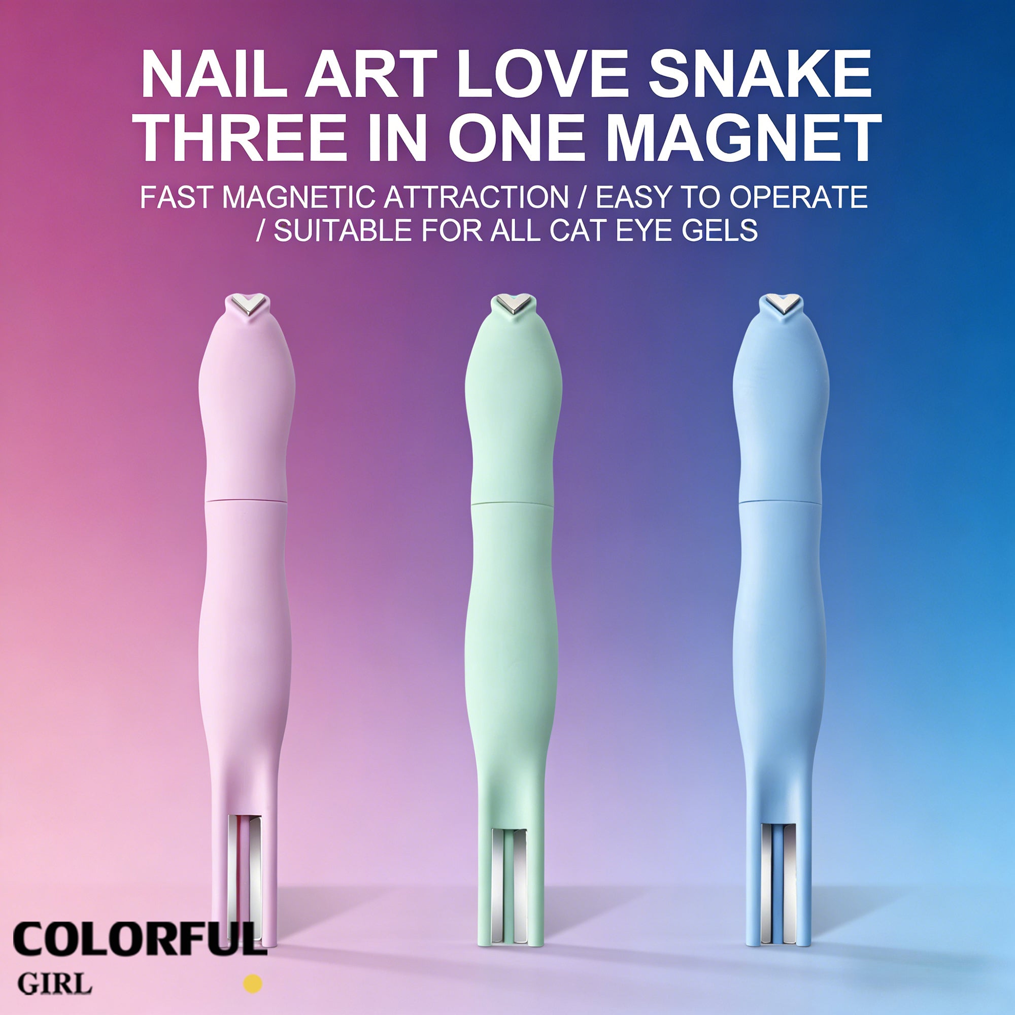 Cat Eye Magnetic Nail Art เครื่องมือ, 3IN1 Multifunctional Heart Cat Eye