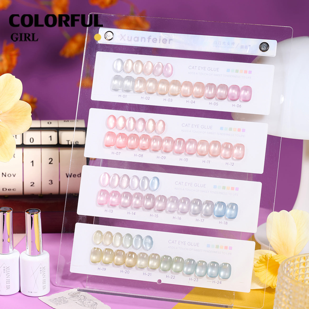 【พร้อมส่ง】สีเจลแคทอาย Xuanfeier24สี ฟีลแสงจันทร์ละมุนแบบฝัน ๆ ✨ สีลูกแก้ว ฟรีชาร์ทสี Cat eye แม่เหล็ก เอฟเฟกต์มันเงามาก