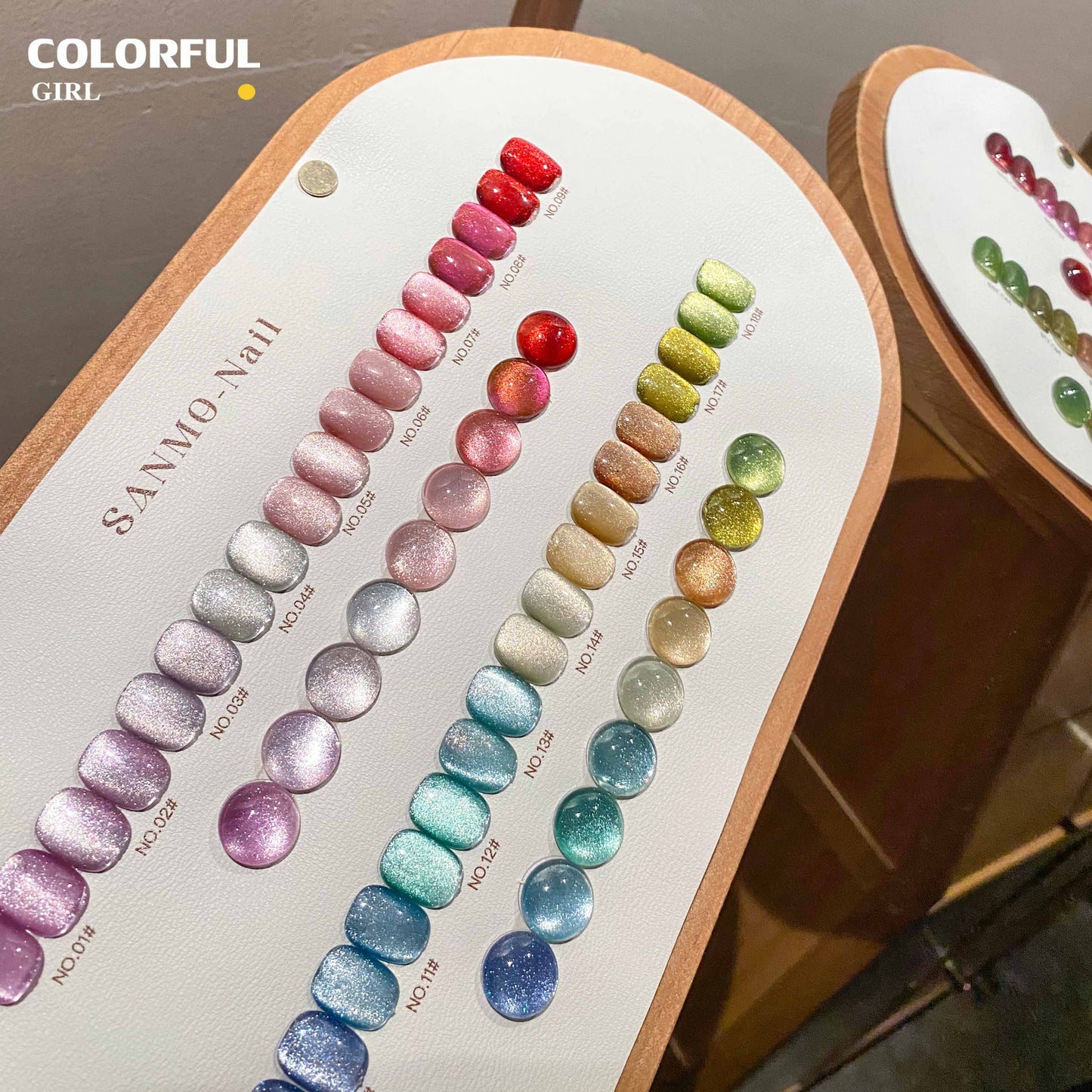 【พร้อมส่ง】18สี สีสันเงางามมากค่ะ สีเจลแคทอาย SANMO สี ( SANMO) สีเจล18สี แถม ชาร์ทสี