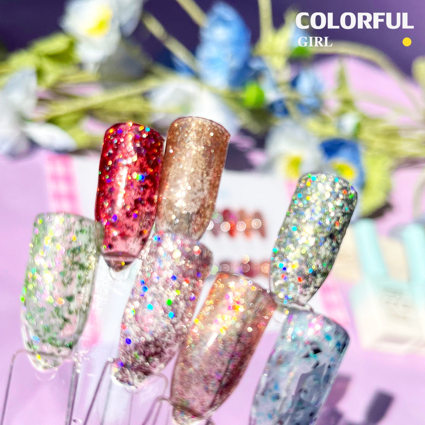 【พร้อมส่ง】สีเจลกากเพชรวิ้งแน่น 8 สี (very good)สีสวย แถมชาร์ทอะคริลิคสำเร็จรูป