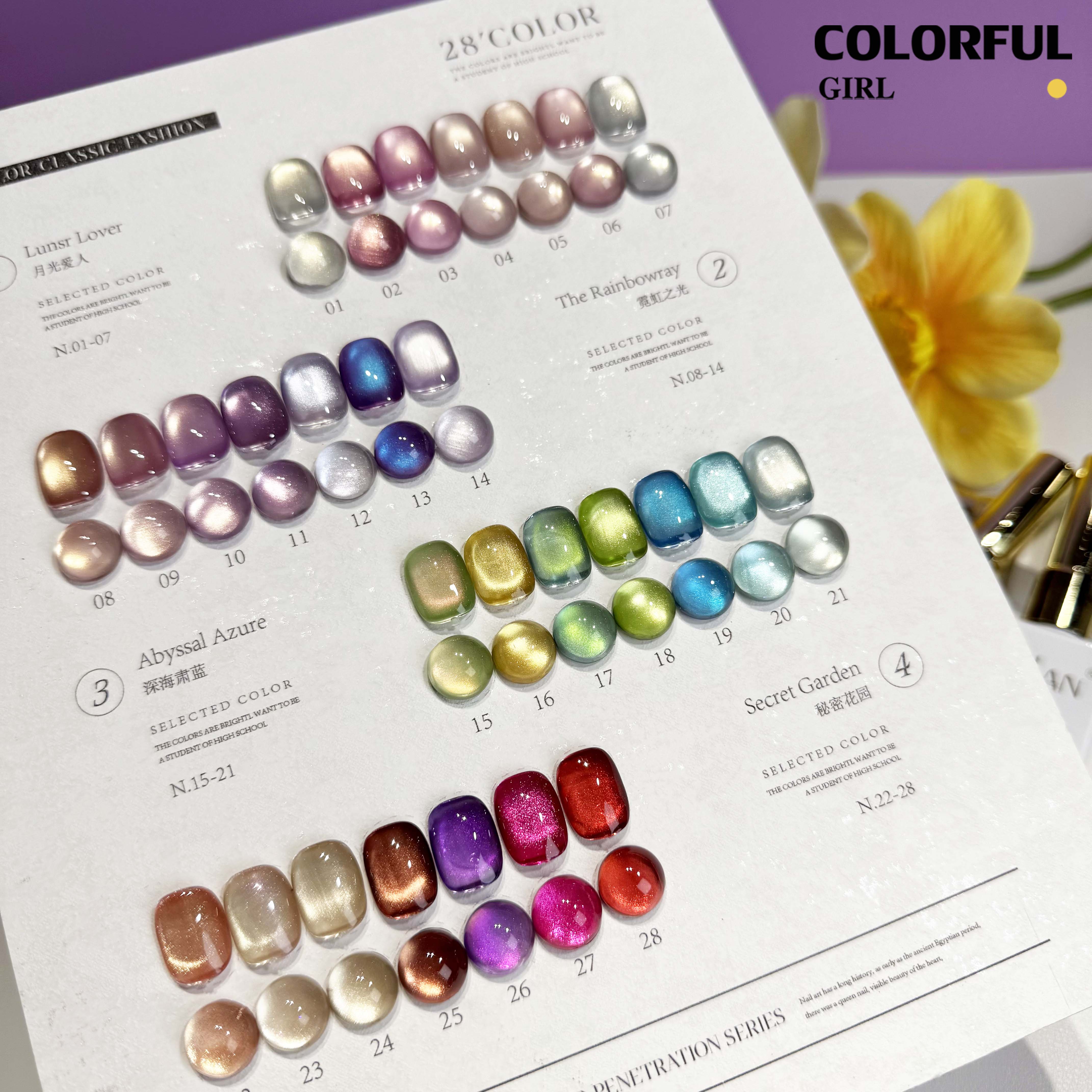 MILAN 28สี สีเจลแคทอายเนื้อซาติน สีเจลแคทอาย ฟรีชาร์ทสี