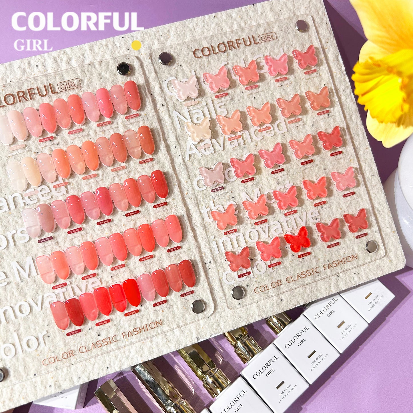 【พร้อมส่ง】COLORFUL GIRL เจลไซรัปรุ่นใหม่ 25 สี ฟรีชุดชาร์จ โทนชมพู Ice Peach สีสวยทาง่าย ไม่บาง แถมชาร์ทสีธรรมชาติคล้ายสีผิว พร้อมแถมชาร์ทสี สีธรรมชาติคล้ายสีผิว