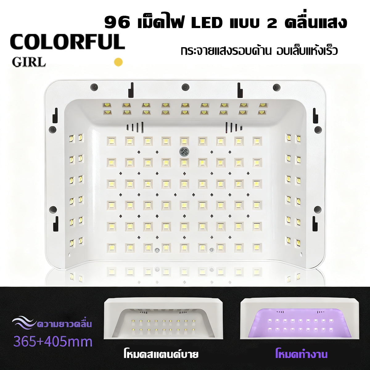 SUNUV เครื่องอบเล็บเจล รุ่น M8 / M7 380W 💅 แบบ 2-in-1 มาพร้อมที่วางแขน ตั้งเวลาได้ 4 ระดับ|แสงคู่ UV/LED ป้องกันมือคล้ำ ของแท้