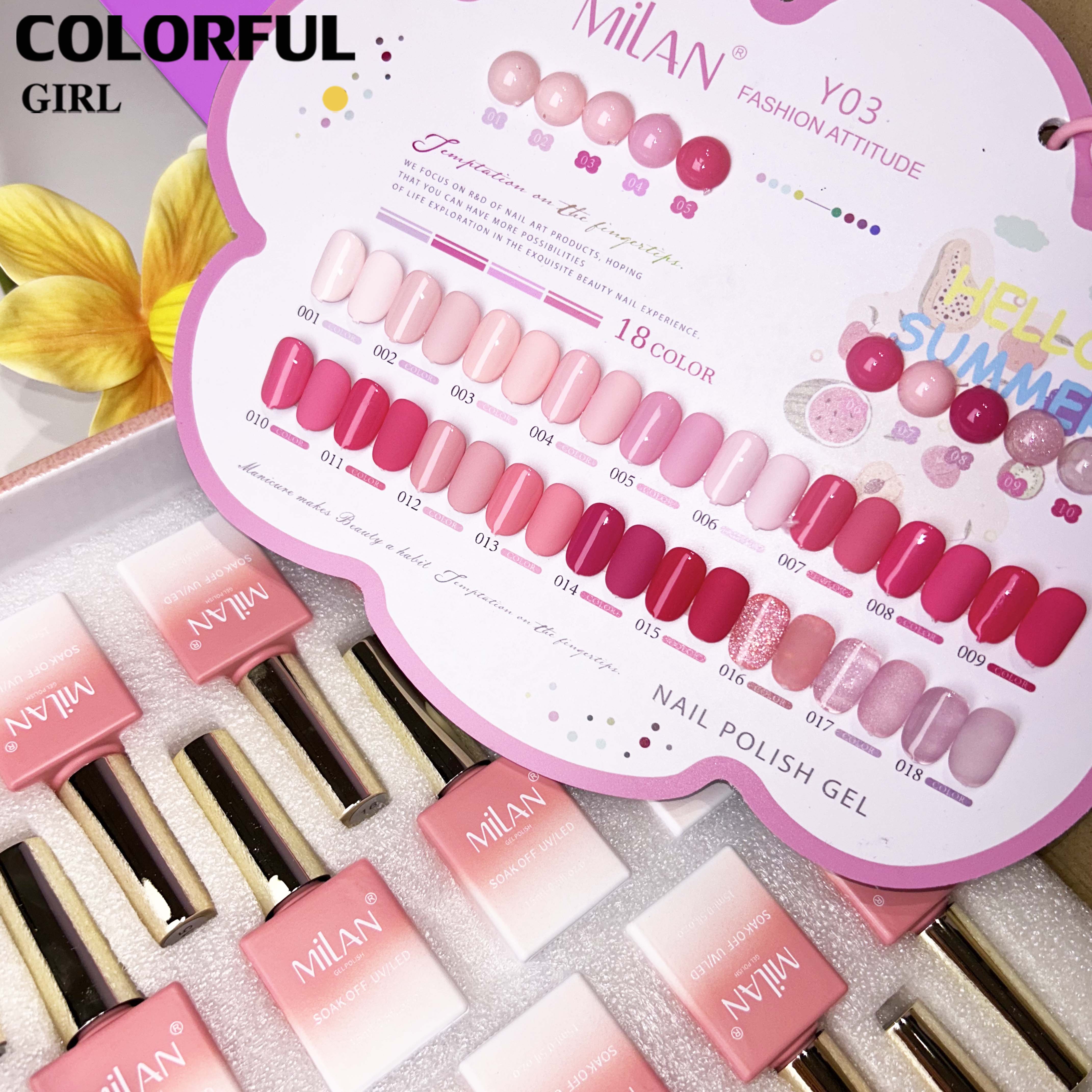 สีเจล Milan New🎉 มาใหม่ 18สี แถมฟรีชาร์ทสี