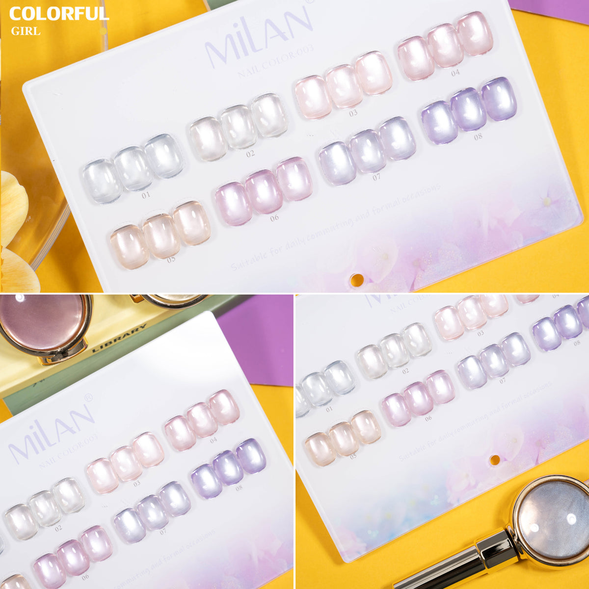 เจลเล็บ MILAN Cat Eye 8 สี สีเจลแคทอาย |โทนสุภาพ หวานละมุน | เจลแม่เหล็กตาแมว | สีชัด ติดทนนาน สำหรับงานเล็บมืออาชีพ | สร้างเอฟเฟกต์แสงได้ทันที (ทามาให้แล้ว พร้อมใช้งาน)สีเจลแคทอาย