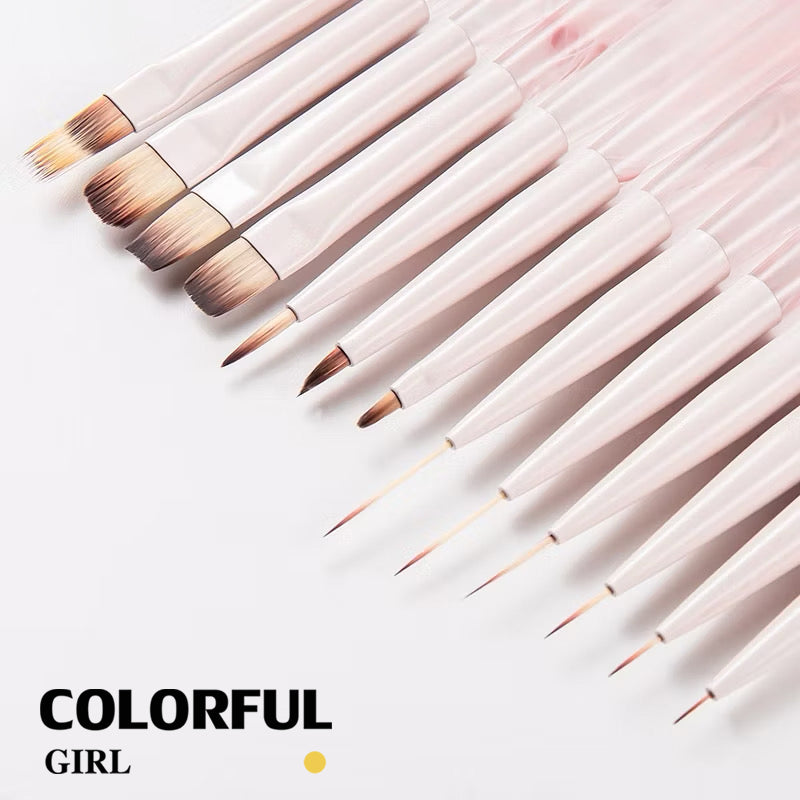 อะคริลิคเล็บแปรง 13 สไตล์ให้เลือก แปรงเล็บแปรงอะคริลิค Uv Gel Extension แปรงเล็บเครื่องมือ พู่กันไล่สี สําหรับตกแต่งเล็บ พร้อมฝาปิด