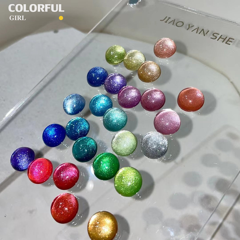 【พร้อมส่ง】 JYS 25 สี (JIAO YAN SHE) สีเจลแคทอาย/ สีลูกแก้ว
