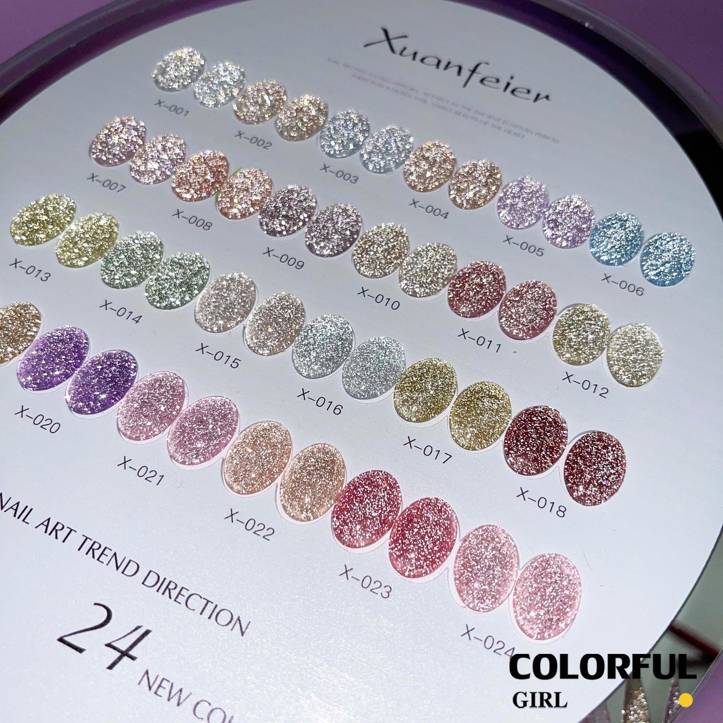 【พร้อมส่ง】XUANFEIER สีเจลแฟลช 24สี (XUANFEIER)สีเจลทาเล็บ สี แถม ชาร์ทสี ยาทาเล็บเจล ชุดสี 20สี + ฟรีชาร์ทสี