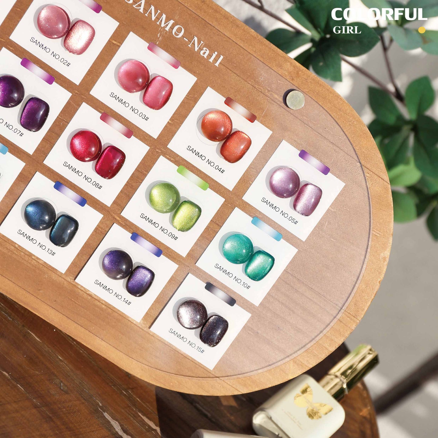 【พร้อมส่ง】16สี เจลหินอ่อนสีรุ้ง สีเจลแคทอาย SANMO สี ( SANMO) สีเจล16สี แถม ชาร์ทสี