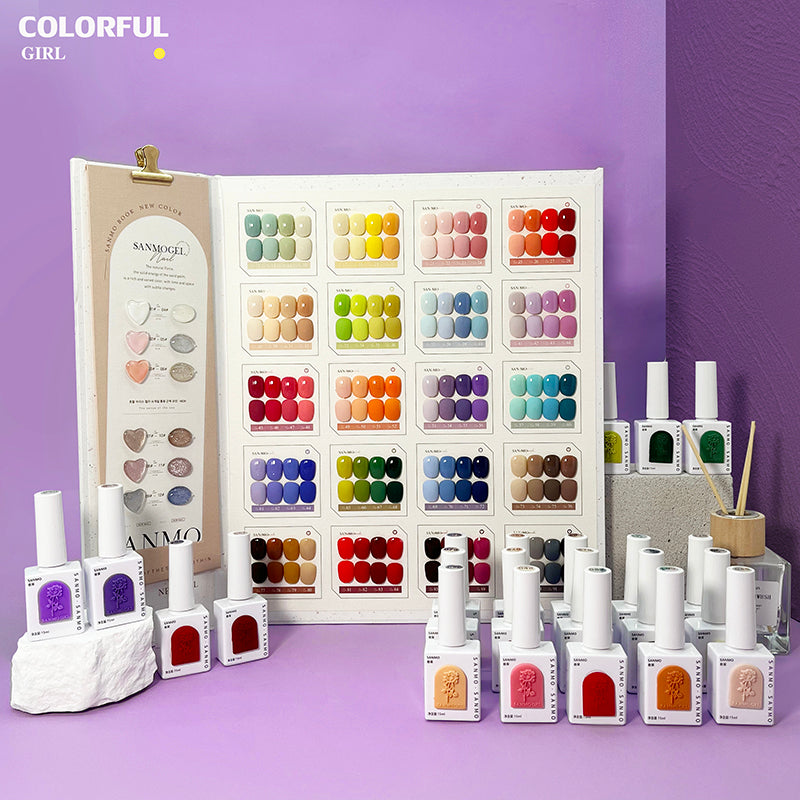 【พร้อมส่ง】SANMO สีเจลทาเล็บ 92สี ฟรีชุดชาร์จชาร์จ สีทาเล็บเจลแท้คุณภาพดี สีต่างๆ รวม