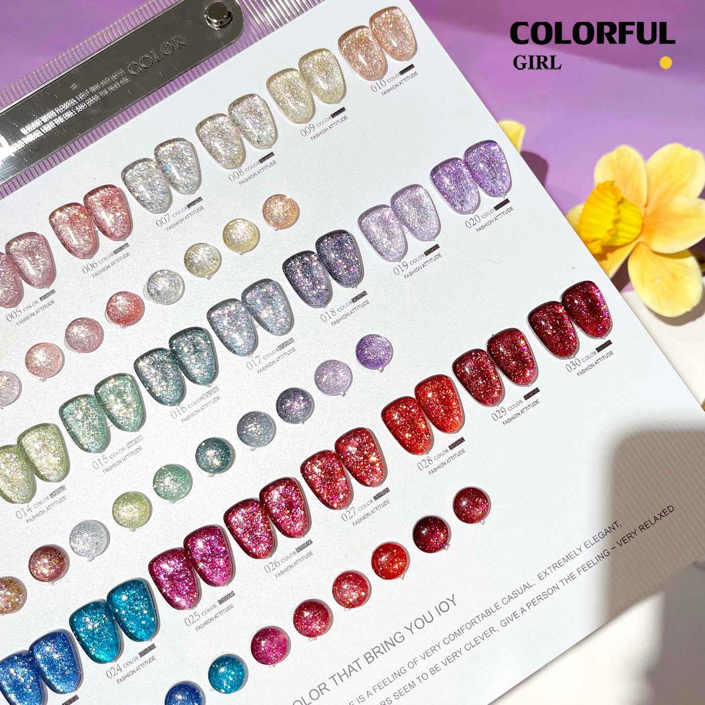 【พร้อมส่ง】 XUANFEIERชุด30สี  (XUANFEIER)  สีเจลแฟลชกลิตเตอร์  แพลตติมันแฟลช+ประกายออโรร่า  กากเพชรชัด แน่น