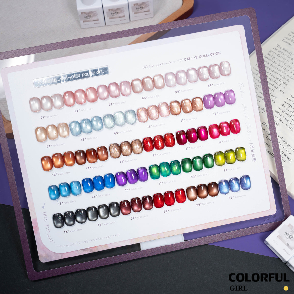 【พร้อมส่ง】Rabia 72 สี ✨ สีเจลแคทอายเนื้อซาติน + สีเจลแคทอายลูกแก้ว ครบเซ็ต 72 สี สีสวยแน่นชัด ติดทนนาน เงางามประกายหรูหรา เหมาะสำหรับร้านทำเล็บมืออาชีพและใช้ส่วนตัว แถมฟรีชาร์ทสี Cat Eye 72 สี (ทามาให้แล้ว พร้อมใช้งาน)