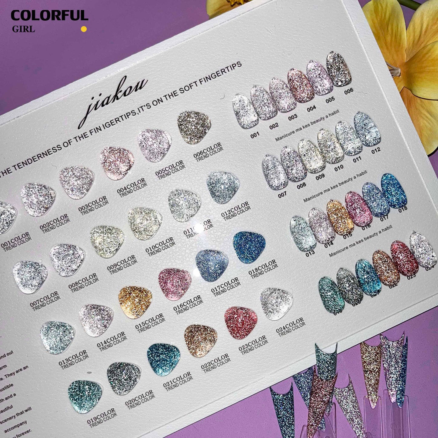【พร้อมส่ง】JIAKOUสีเจลแฟลช สีทาเล็บเจล 24สี(JIAKOU) สีเจล25สี สีเจลแฟลช แถม ชาร์ทสี (แถม ชาร์ทสี ทามาให้แล้ว)