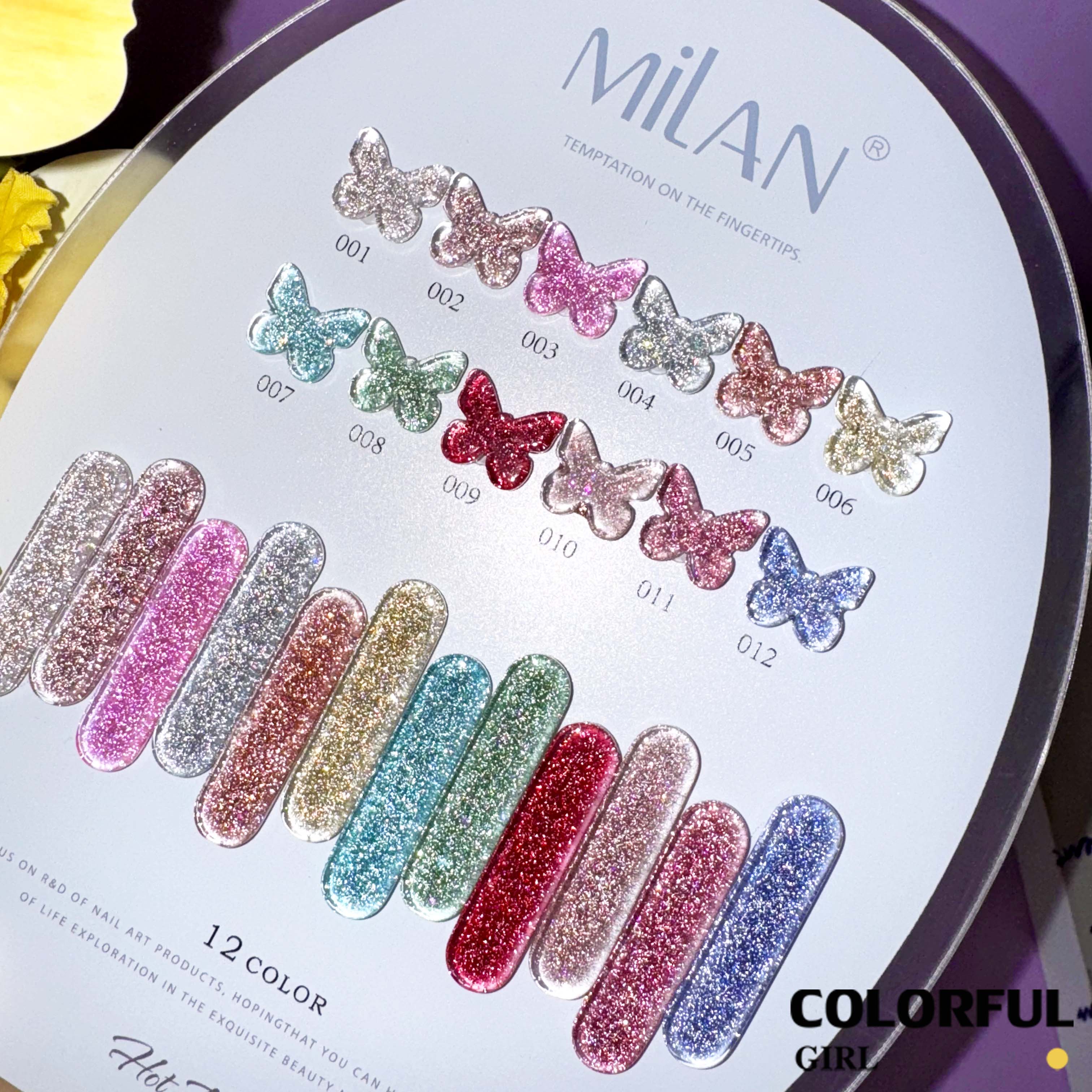 【พร้อมส่ง】Milan สีเจลแฟลช 12 สี ✨ เจลกลิตเตอร์ประกายวิ้งค์ สีแน่น ติดทนนาน สีเจลทาเล็บ สี แถม ชาร์ทสี ยาทาเล็บเจล 15 มล.(ทามาให้แล้ว พร้อมใช้งาน)