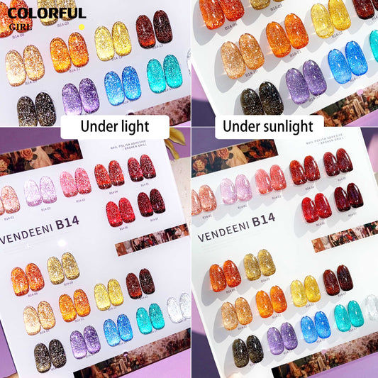 【พร้อมส่ง】สีเจลแฟลช   สีทาเล็บเจล VENDEENI 18สี( VENDEENI) สีเจล 18สี สีเจลแฟลช   แถม ชาร์ทสี