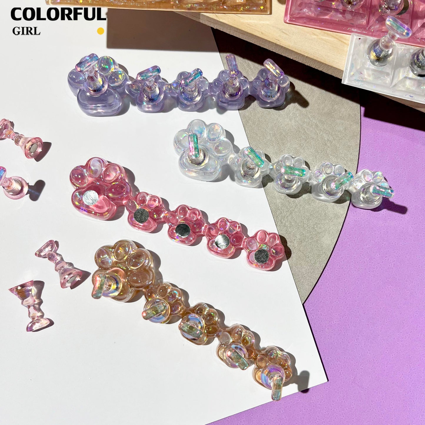 【พร้อมส่ง】ชั้นวางเล็บปลอม แบบแม่เหล็ก สําหรับตกแต่งเล็บออโรร่า กาวดินน้ำมันติดแท่นทำเล็บปลอม