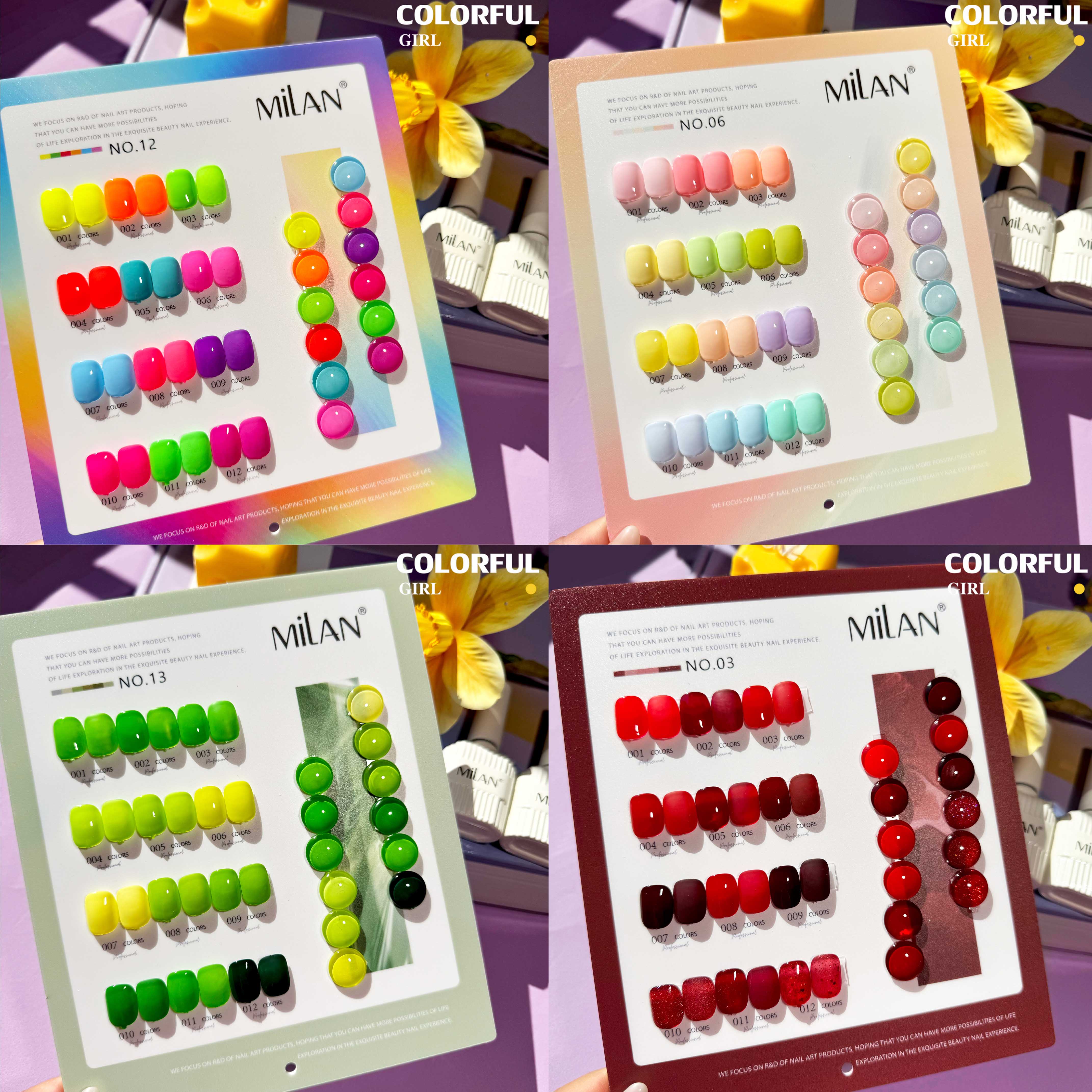 สีเจล Milan New🎉 มาใหม่ 12สี สีพาสเทลพร้อมส่ง แถมฟรีชาร์ทสีน่ารัก