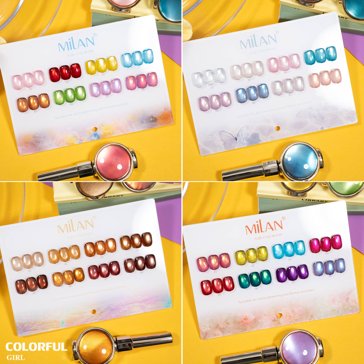 เจลเล็บ MILAN Cat Eye 8 สี สีเจลแคทอาย |โทนสุภาพ หวานละมุน | เจลแม่เหล็กตาแมว | สีชัด ติดทนนาน สำหรับงานเล็บมืออาชีพ | สร้างเอฟเฟกต์แสงได้ทันที (ทามาให้แล้ว พร้อมใช้งาน)สีเจลแคทอาย