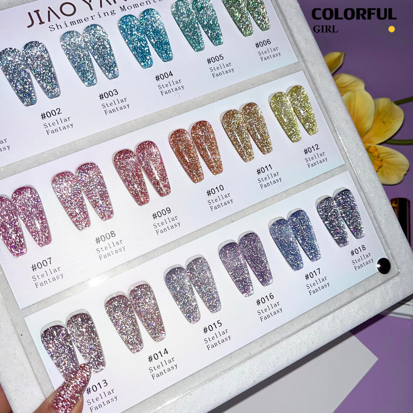 【พร้อมส่ง】JIAOYANSHE สีเจลแฟลช 18สี สีทาเล็บเจล 18สี สีเจลกลิซเตอร์ 18สี(JIAOYANSHE) สีเจล18สี สีเจลแฟลช แถม ชาร์ทสี (แถม ชาร์ทสี ทามาให้แล้ว)