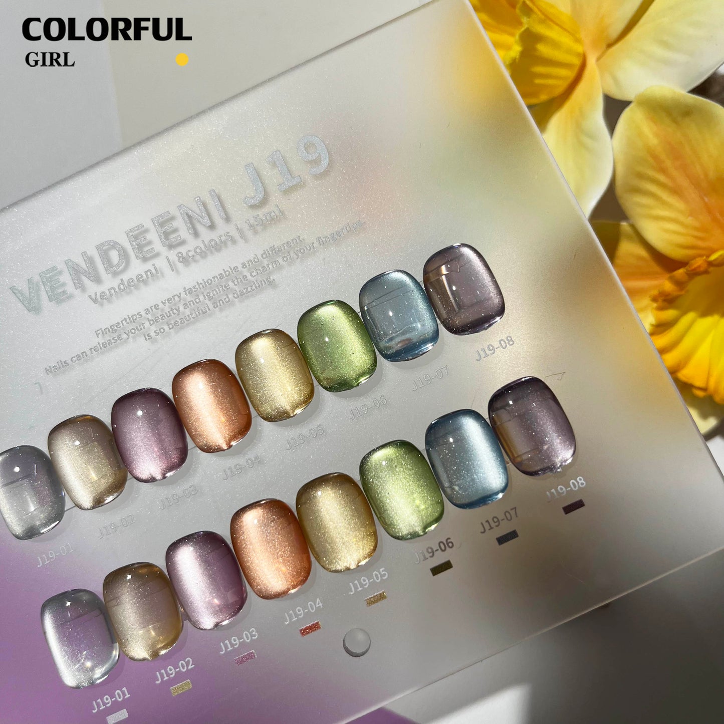 พร้อมส่งในไทยสีเจลแคทอายเนื้อซาติน สีเจลทาเล็บแคทอาย《 VENDEENI VDN-J19》8สี สีลูกแก้วแคทอาย สีลูกแก้ว ส่งไว! แถม ชาร์ทสี✨
