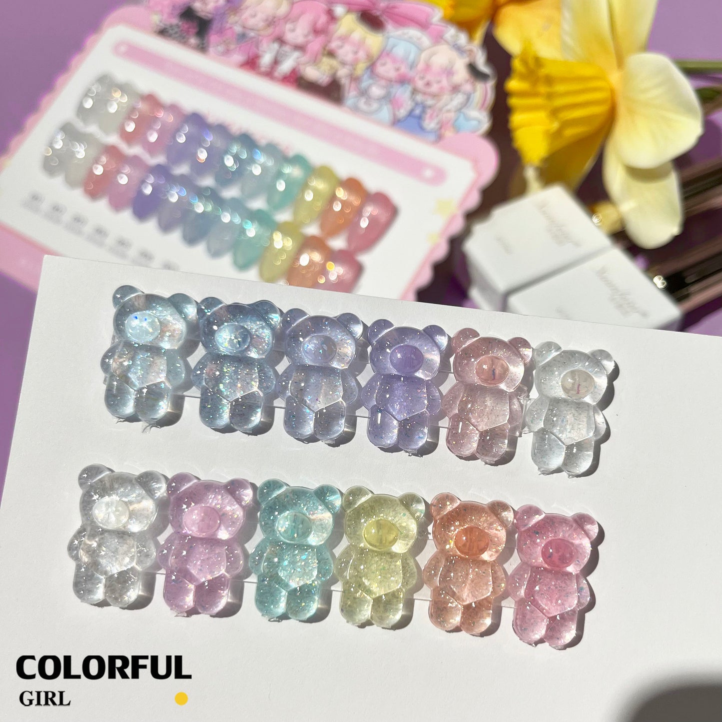 【พร้อมส่ง】XUANFEIER สีเจลแฟลช 12สี สีทาเล็บเจล 12สี สีเจลกลิซเตอร์ 12สี(XUANFEIER) สีเจล12สี สีเจลแฟลช แถม ชาร์ทสี (แถม ชาร์ทสี ทามาให้แล้ว)