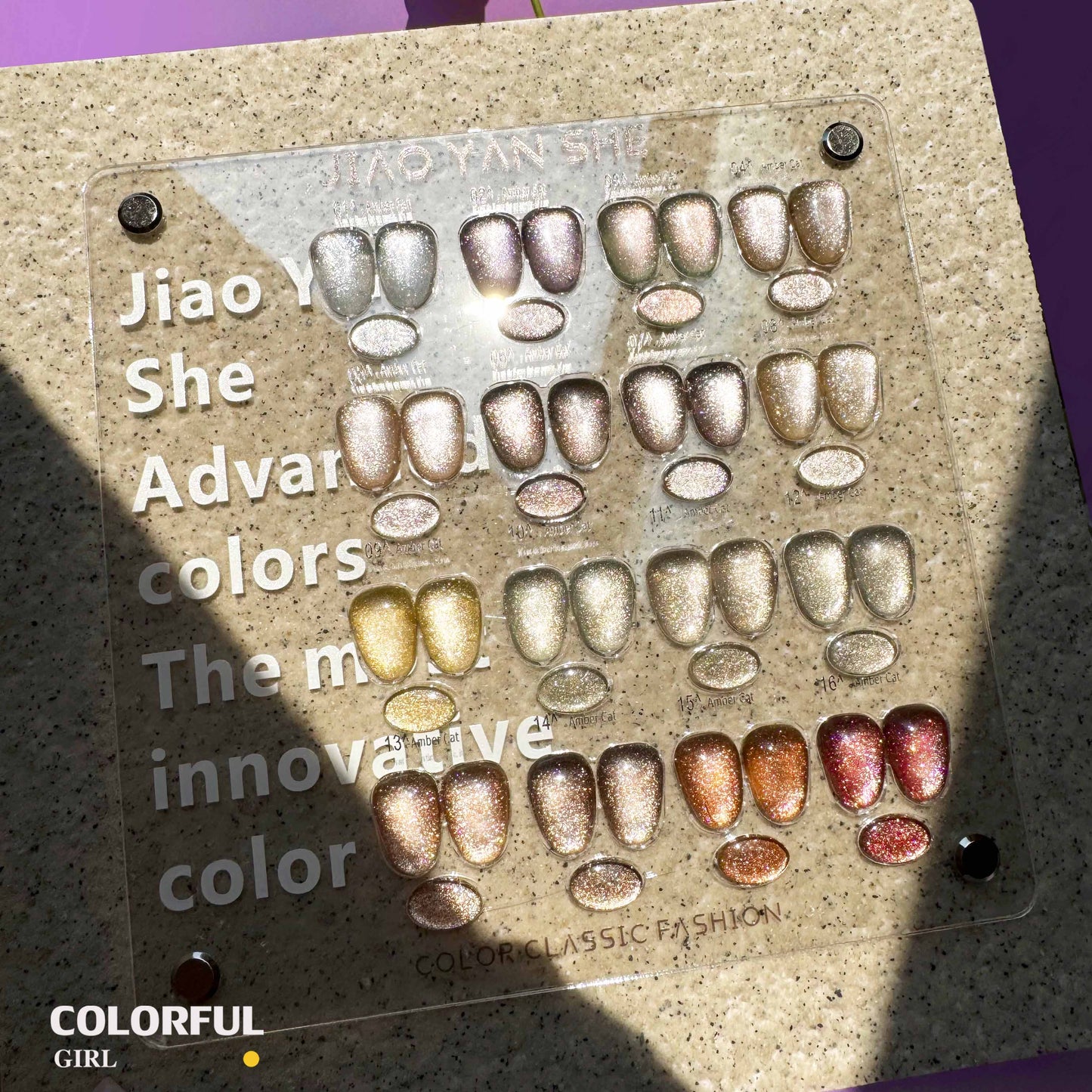 【พร้อมส่ง】16สี สีเมอแลด สีเจลแคทอาย สีลูกแก้ว Maillard color system สีเจลแคทอาย JIAOYANSHE (JYS) สีเจล16สี แถมชาร์ทอะคริลิคสำเร็จรูป + แม่เหล็ก