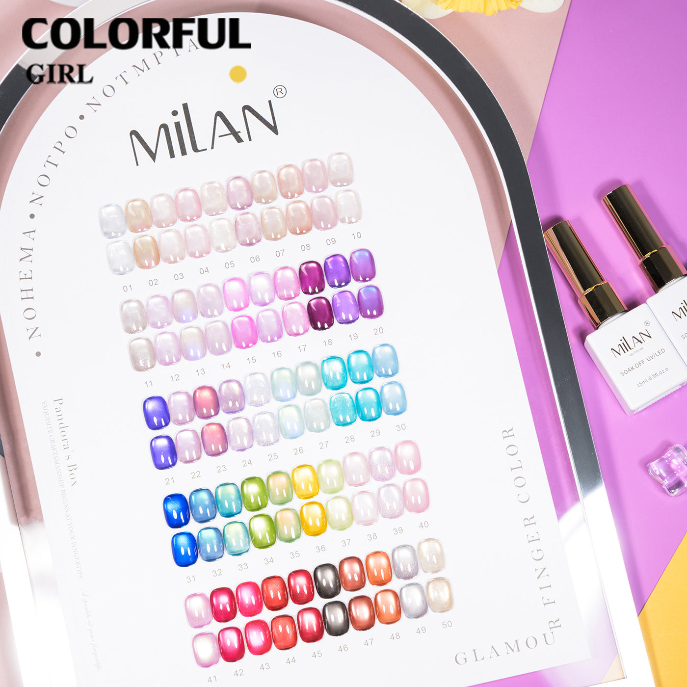เจลเล็บ MILAN Cat Eye 50 สี | รวมโทนสีครบเซ็ต | นู้ด/สีสด/โฮโลแกรม/โทนเข้ม | เซ็ตเดียวครบทุกสไตล์ เจลตาแมว + สีเจลแคทอายเนื้อซาติน (ทามาให้แล้ว พร้อมใช้งาน)